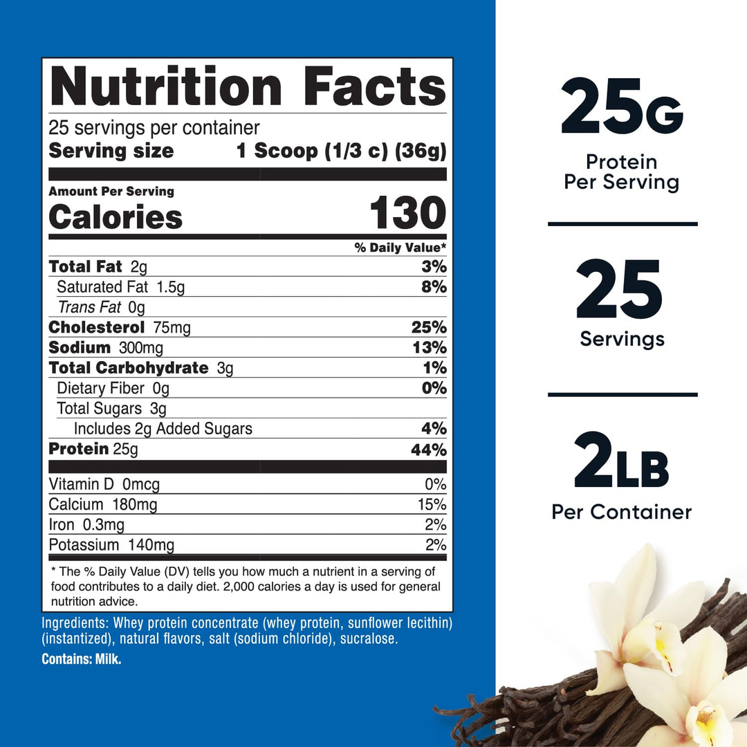 Nutricost Whey Protein Concentrate, Vanilla, 2 lb