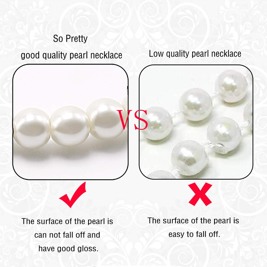 Aisansty Long Layered Faux Pearl Necklace, Cream White, 69 in