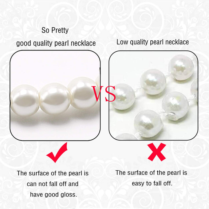 Aisansty Long Layered Faux Pearl Necklace, Cream White, 69 in