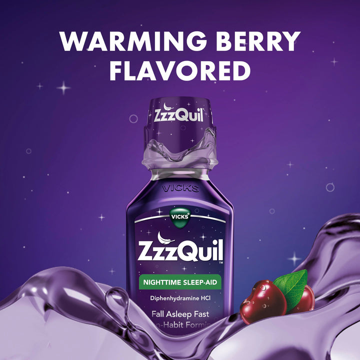 Vicks ZzzQuil Liquid Warming, Berry Flavor, 24 fl oz