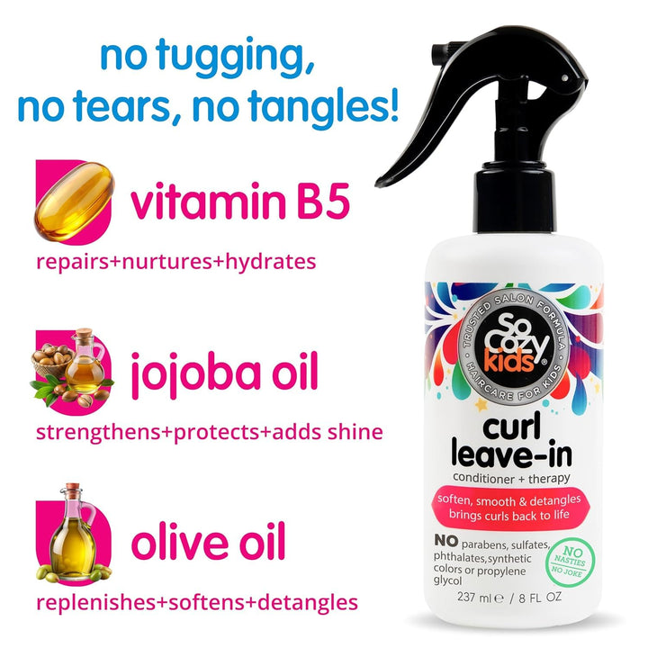 SO COZY Kids Curl Leave In Conditioner and Therapy Spray, 8 fl oz