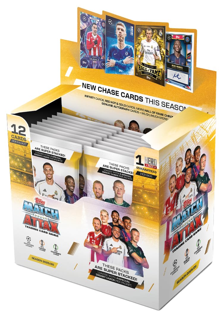 Topps Match Attax UCC 2025/2026 Trading Cards, Full Box, 384 Count
