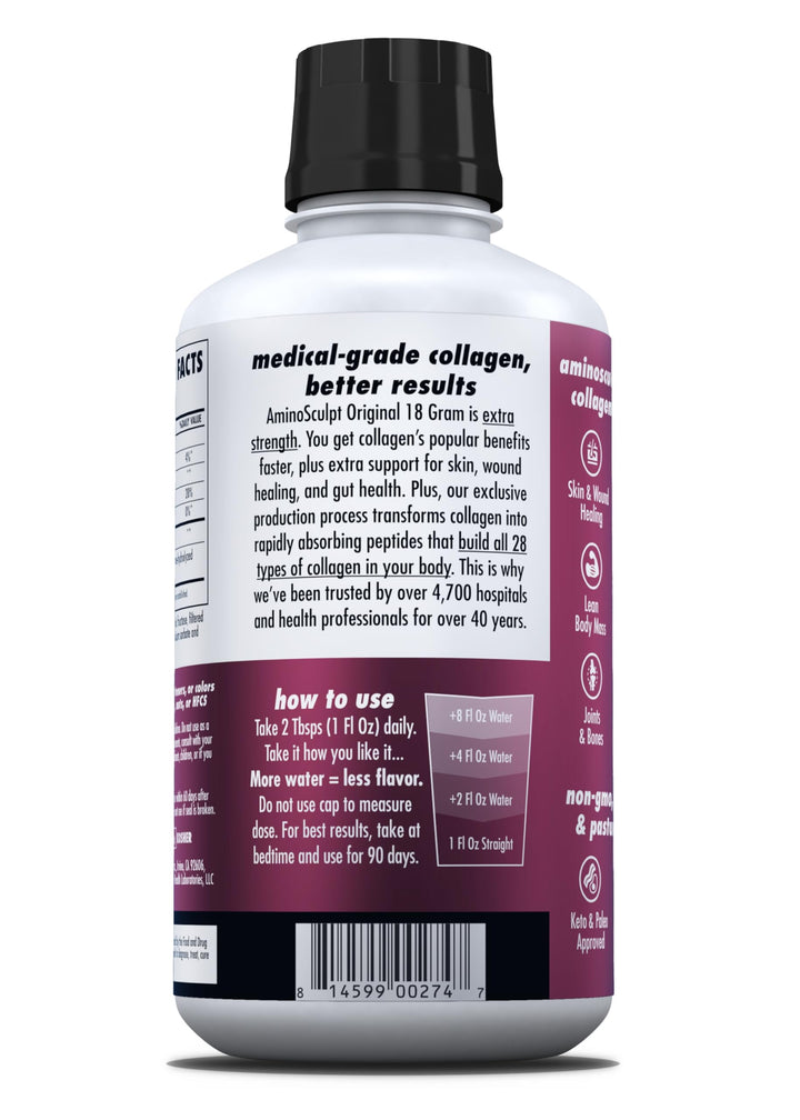 HEALTH DIRECT AminoSculpt Liquid Collagen, Original Cherry, 30 fl oz