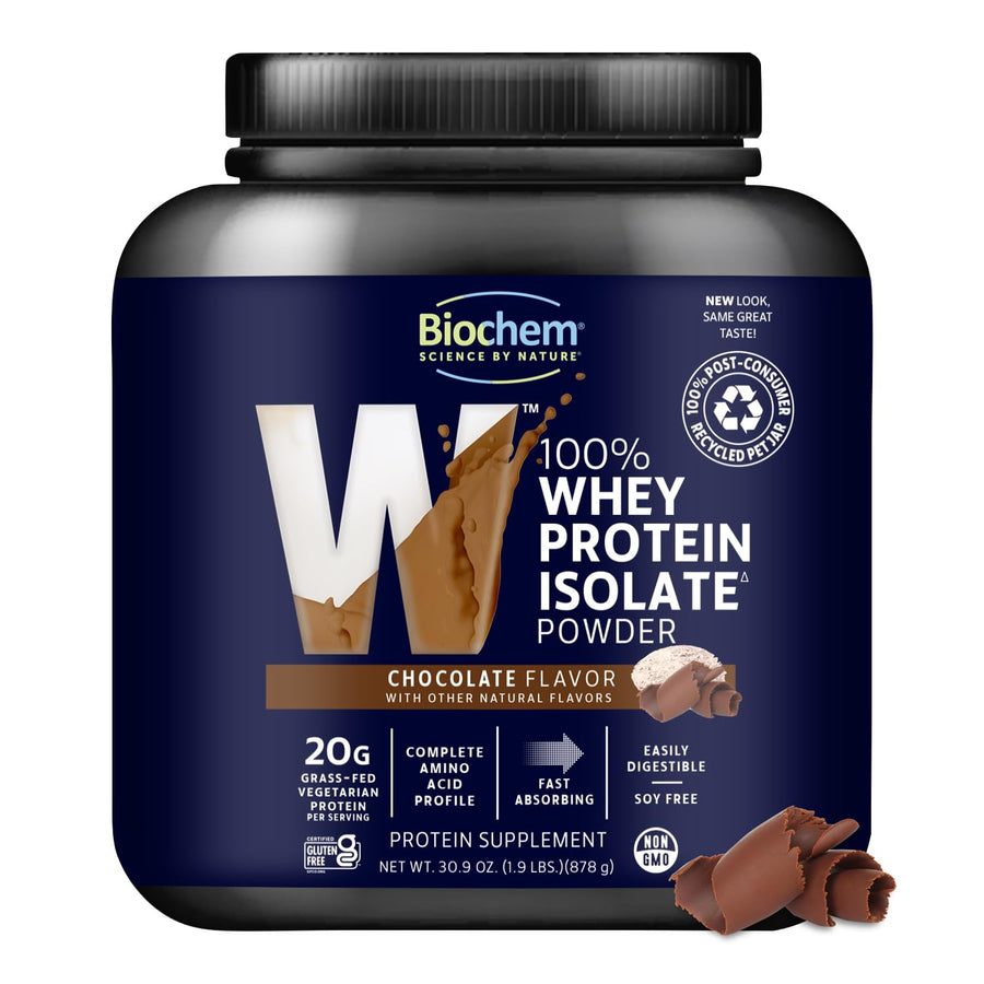 BioChem by Country Life Whey Isolate Protein Powder, Chocolate, 30.9 oz