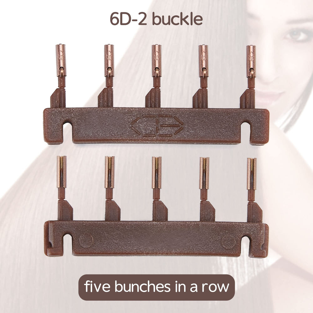 6-Domideance Hair Extensions Machine, Brown, 40 Count