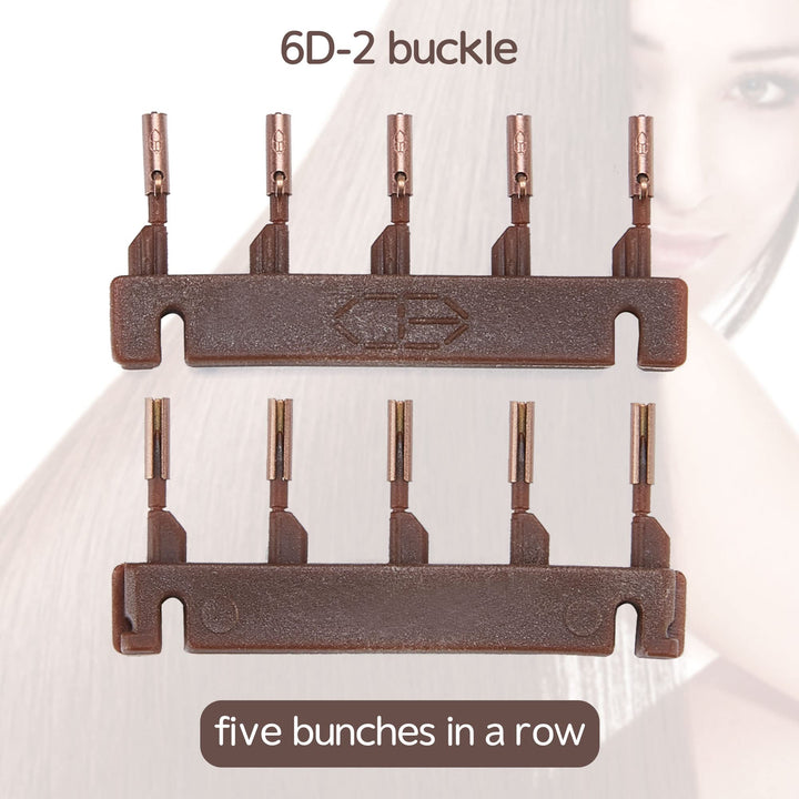 6-Domideance Hair Extensions Machine, Brown, 40 Count