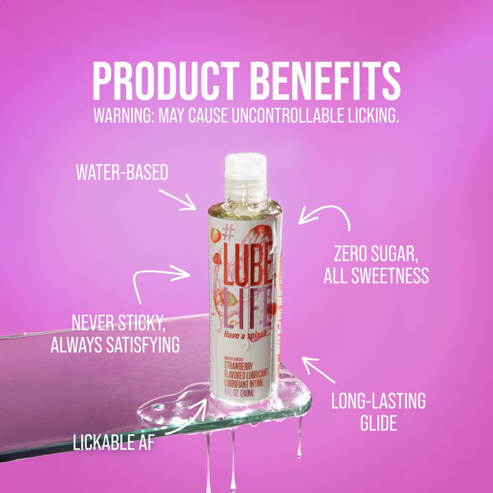 LubeLife Water-Based Lubricant, Strawberry, 8 fl oz