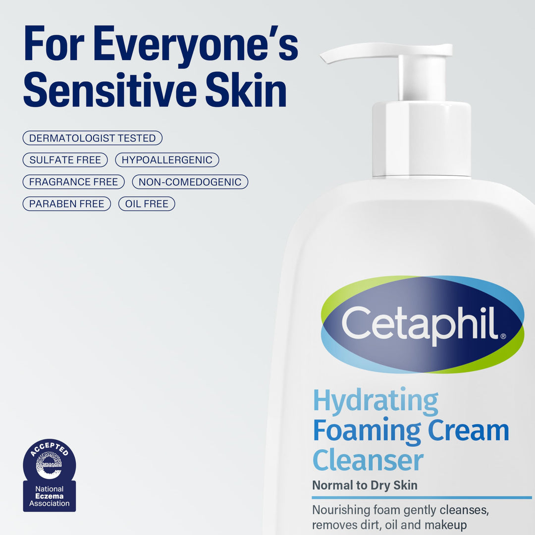 Cetaphil Cream To Foam Face Wash, Sensitive Skin, 16 oz