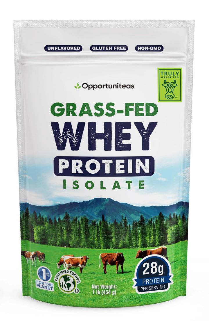 Opportuniteas Grass Fed Whey Isolate Protein Powder, Unflavored, 1 lb