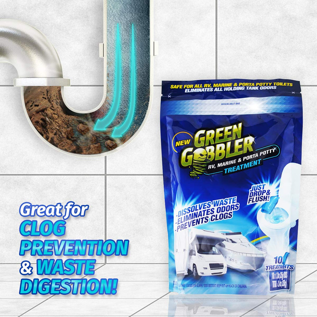 Green Gobbler Holding Tank Deodorizer and Treatment, 10 Count