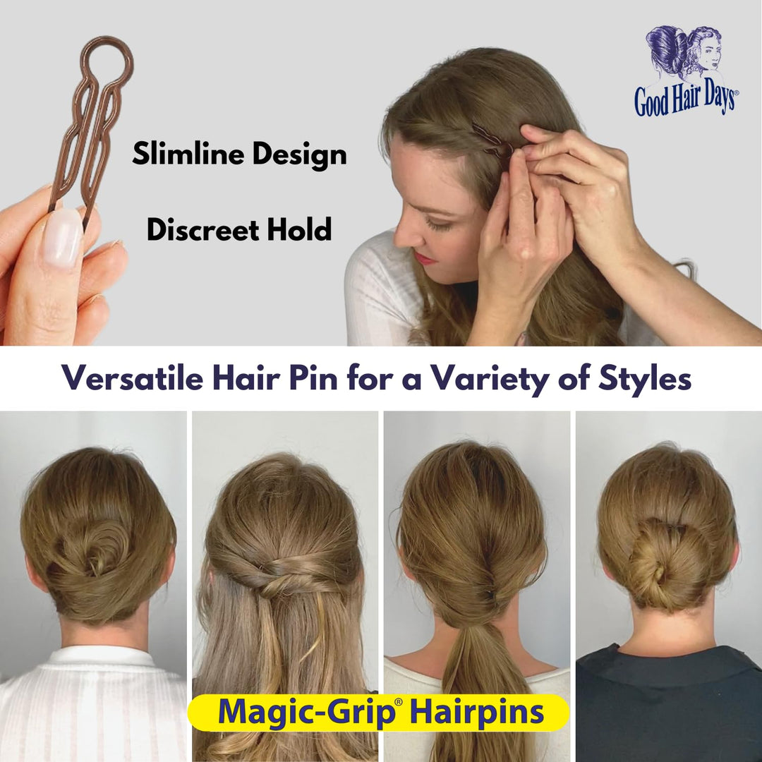 Good Hair Days Magic-Grip Hair Pins, Shell, 10 Count