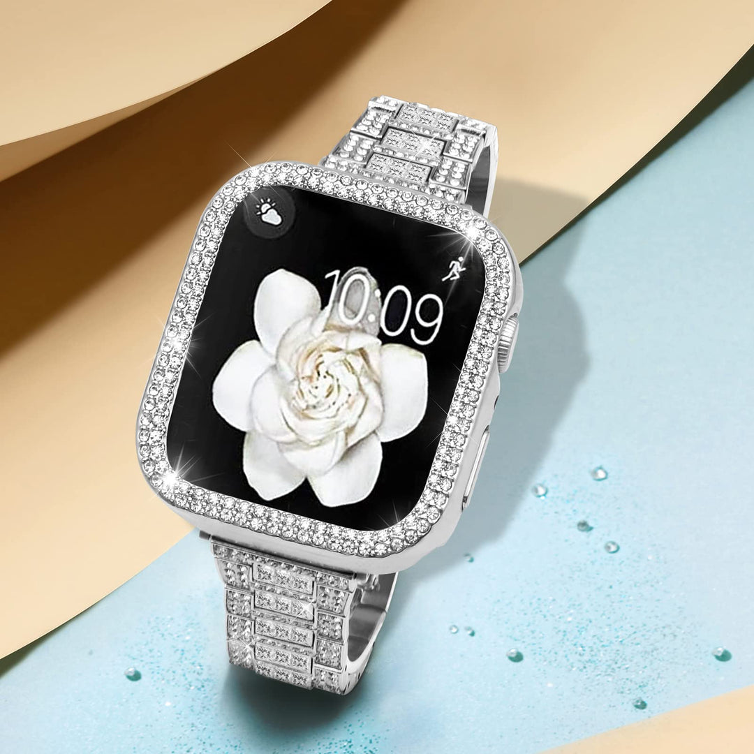 Mosonio Apple Watch Band And Case, AA-silver, 49mm