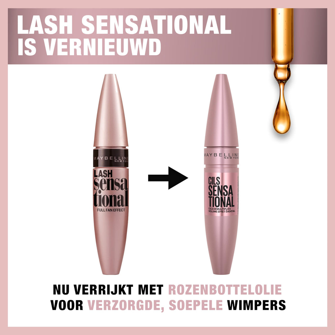 Maybelline Lash Sensational Washable Mascara, Very Black, 1 Count