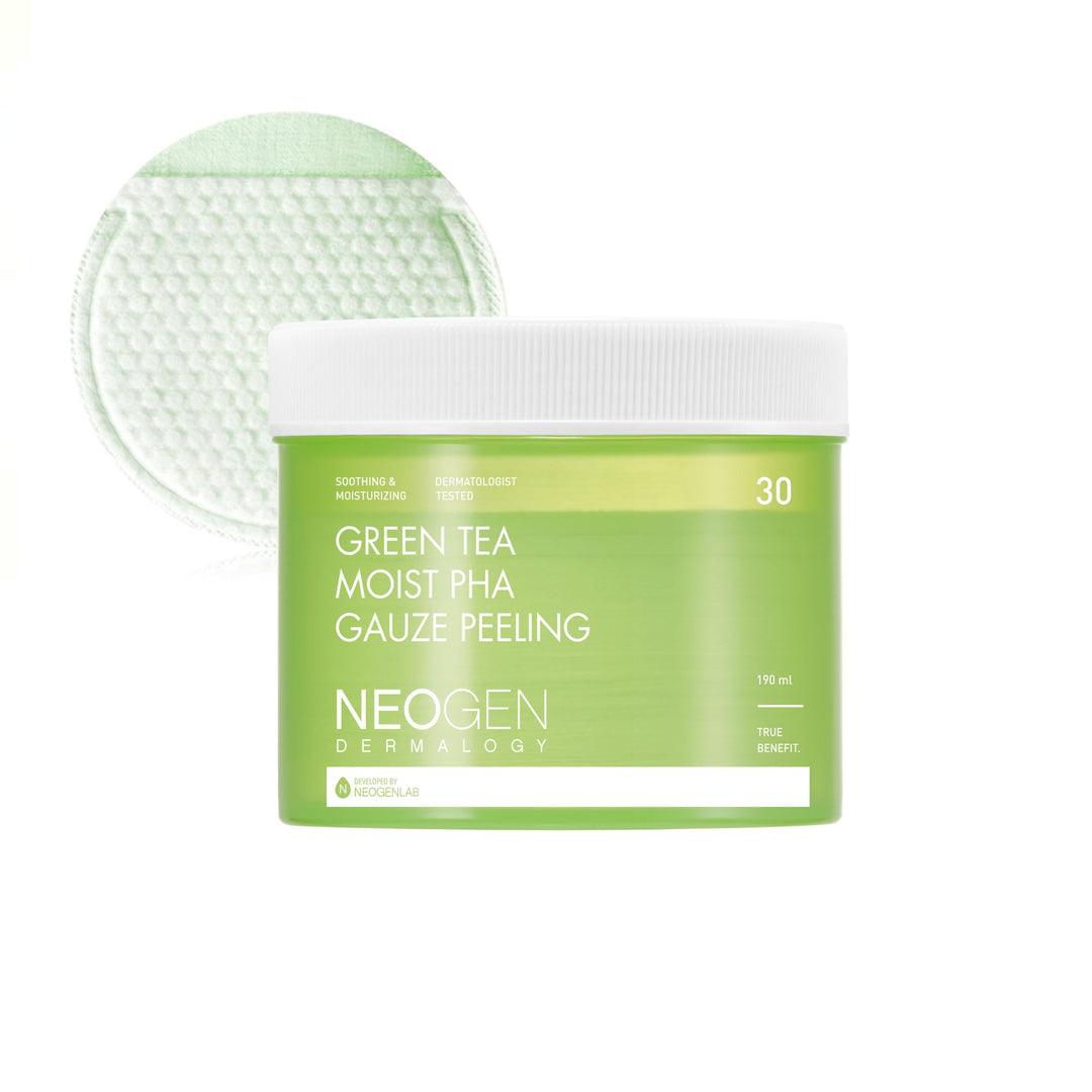 DERMALOGY by NEOGENLAB Green Tea Moist PHA Gauze Peeling, 30 Count