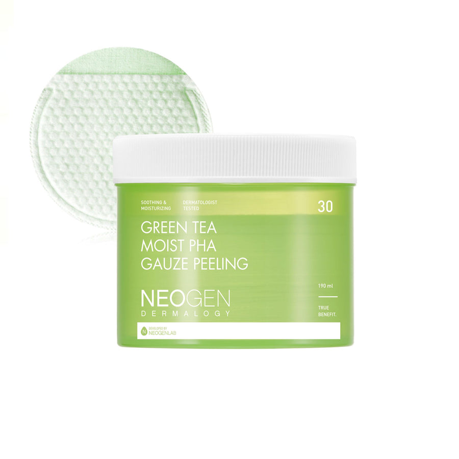 DERMALOGY by NEOGENLAB Green Tea Moist PHA Gauze Peeling, 30 Count
