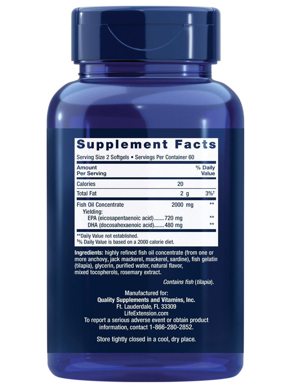 Life Extension Mega EPA and DHA, 120 Count