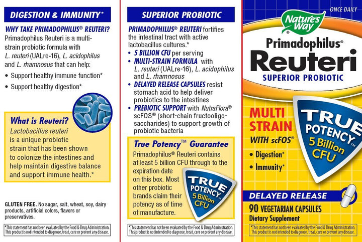 Nature's Way Primadophilus Reuteri, 5 Billion CFU, 90 Count