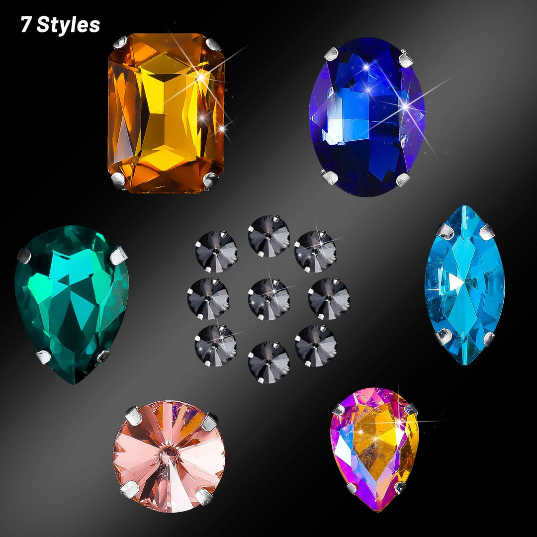 WILLBOND Sew on Rhinestones, Mixed Color, 156 Count