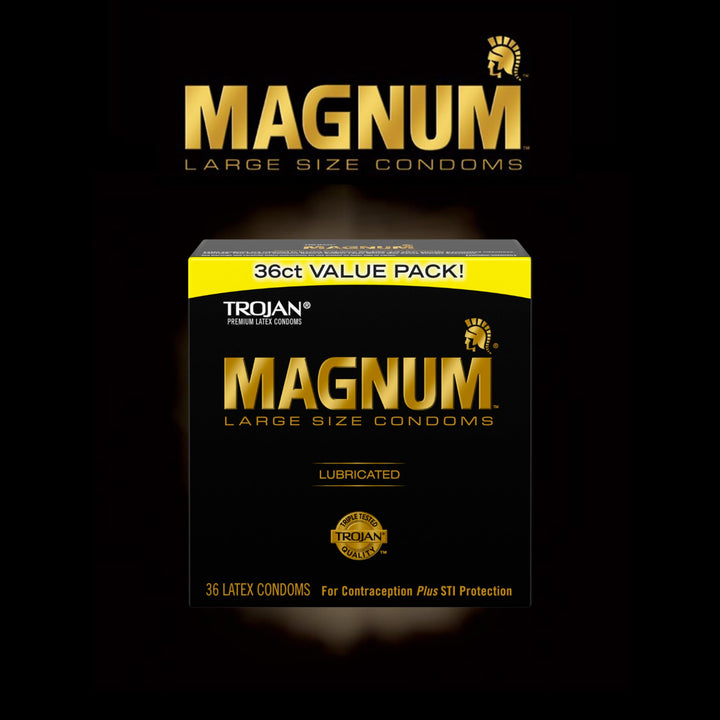 TROJAN Magnum Large Size Lubricated Condoms, 36 Count