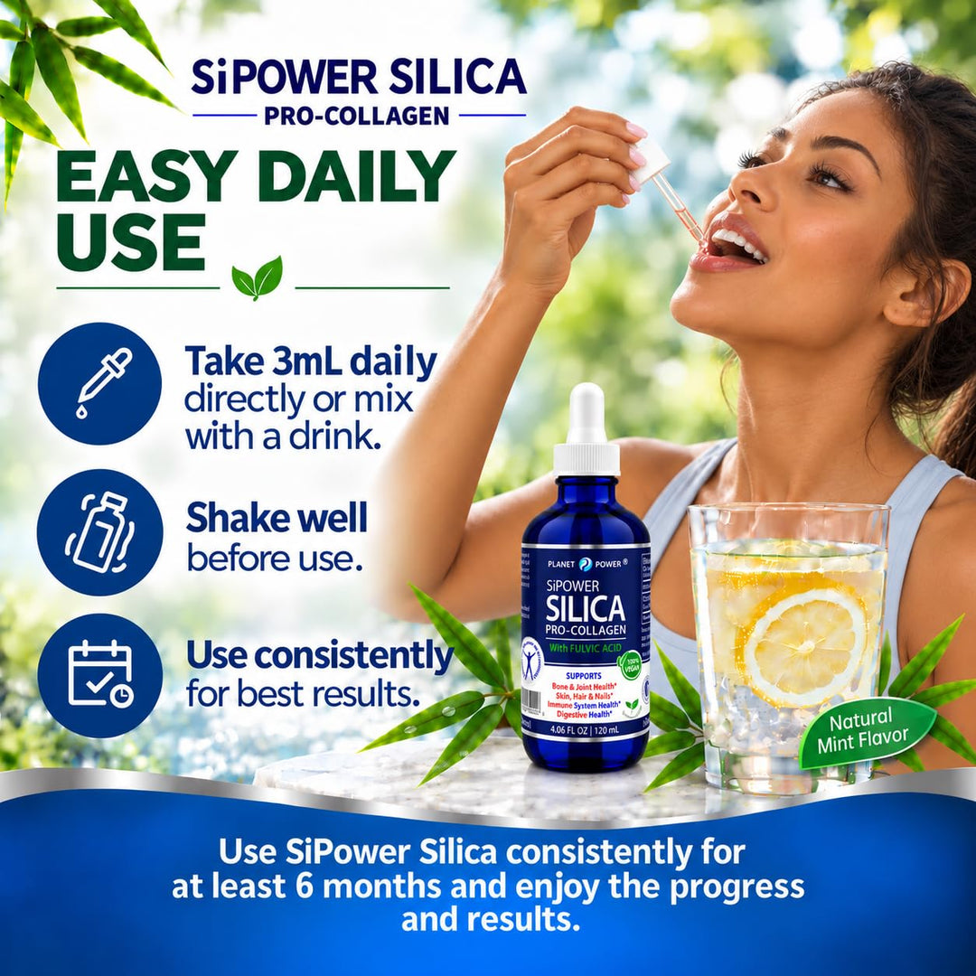 Planet Power Silica Vegan Collagen + Fulvic Acid, 4 fl oz