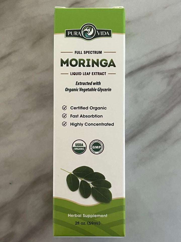 PURA VIDA MORINGA Moringa Oleifera Leaf Extract Drops, 2 oz