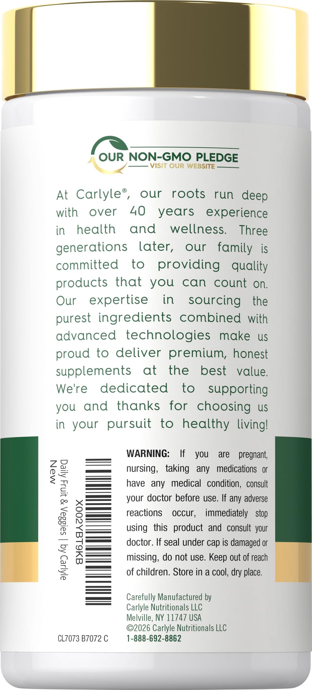 Carlyle Fruits and Veggies Supplement, 250 Count