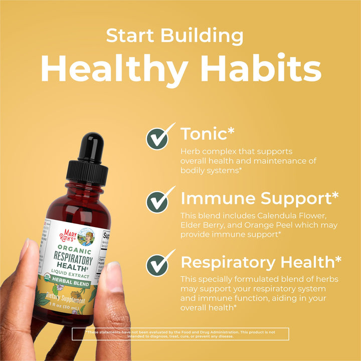 MARYRUTH'S Respiratory Health Liquid Drops, Herbal Blend, 1 fl oz