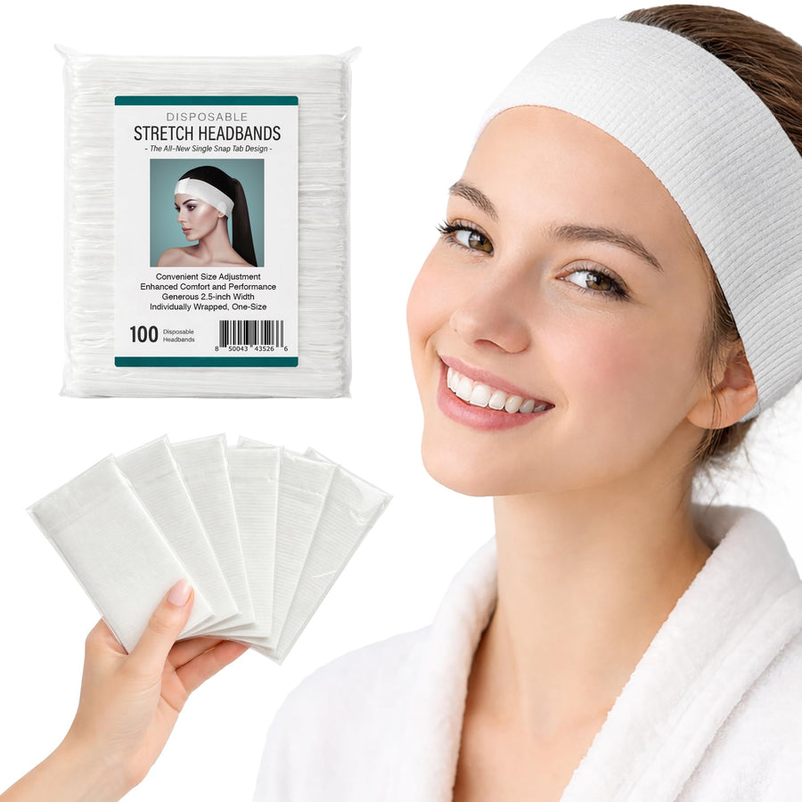 APPEARUS Disposable Spa Facial Headbands, 100 Count