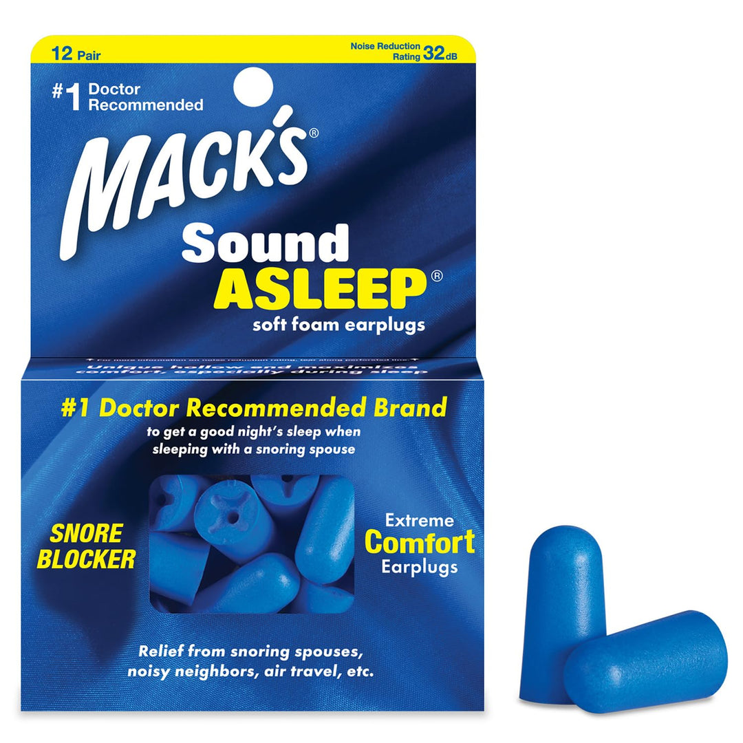Mack's Sound Asleep Soft Foam Earplugs, 32dB, 12 Pair
