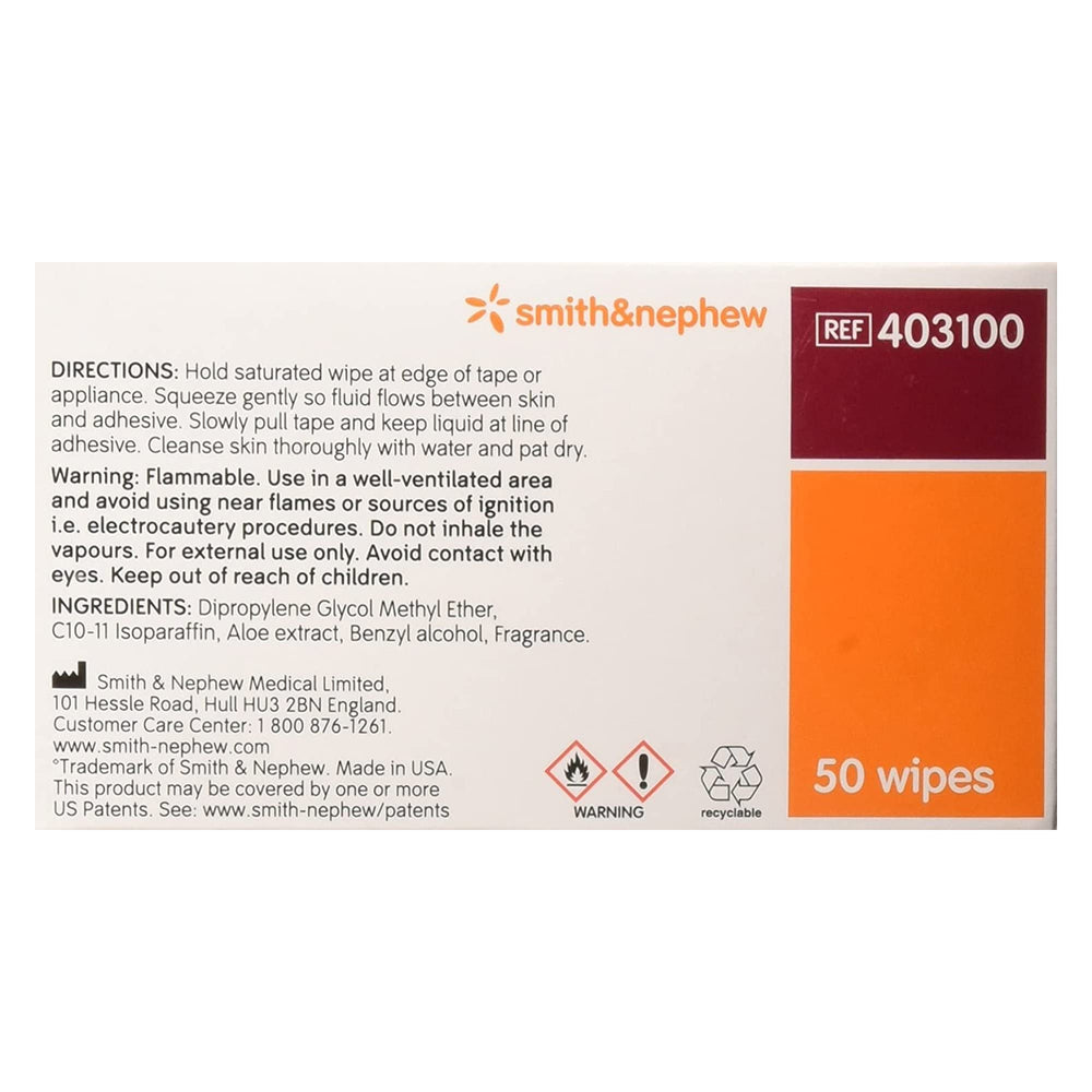 Smith & Nephew Remove Adhesive Remover Wipes, 50 Count