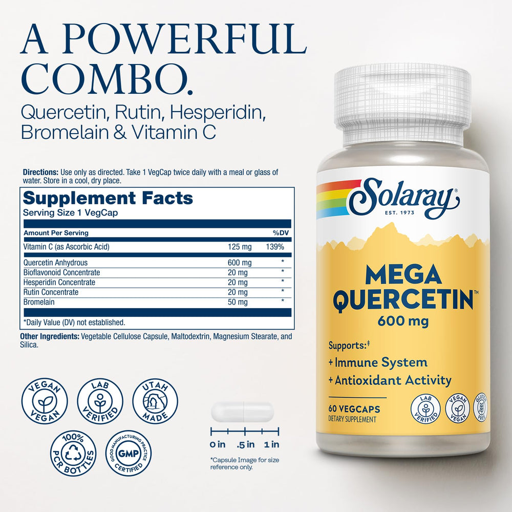 SOLARAY Mega Quercetin, 1200 mg, 60 Count