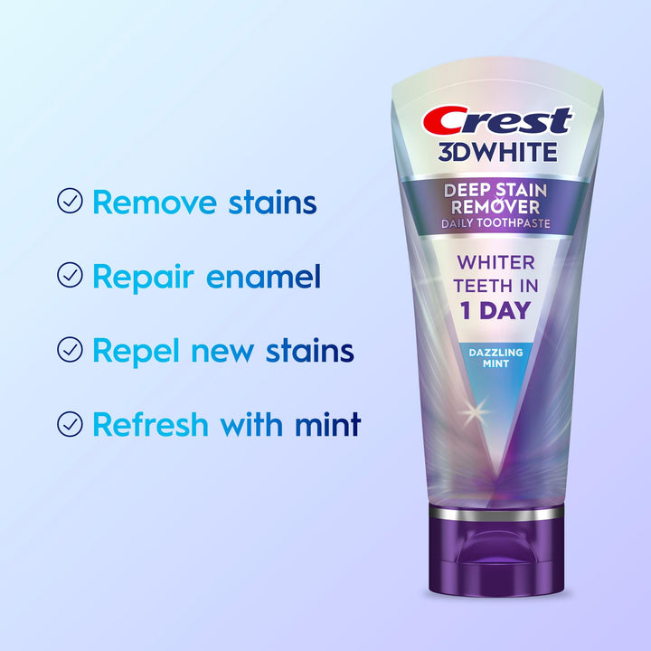 Crest 3DWhite Deep Stain Remover Toothpaste, Dazzling Mint, 2.1 oz