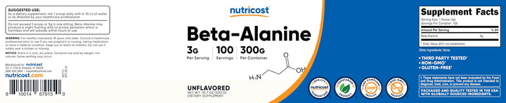 Nutricost Beta Alanine Powder, 300 g