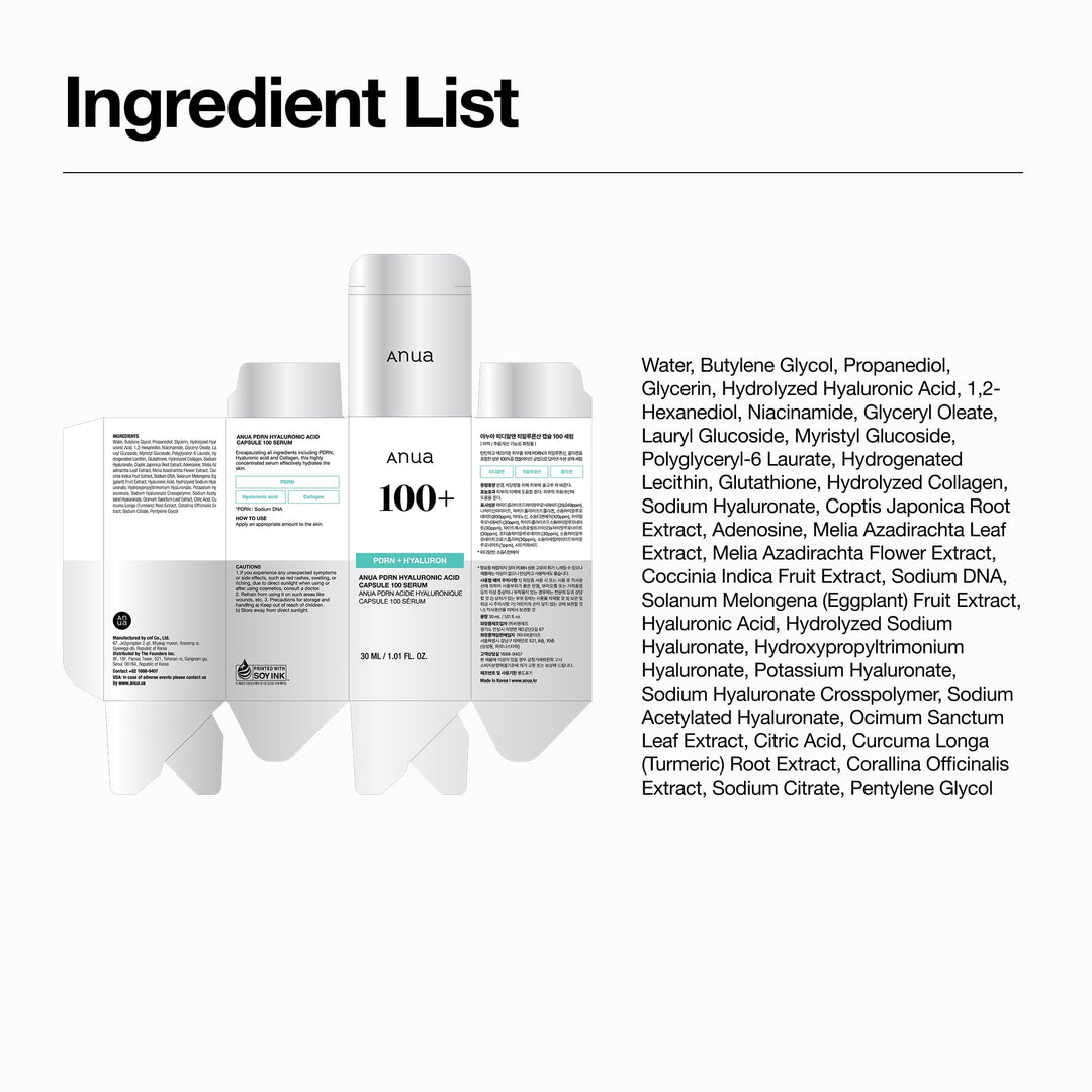 ANUA PDRN Hyaluronic Acid Capsule 100 Serum, 1.01 fl oz