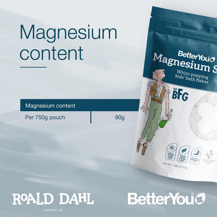 BetterYou Magnesium Sleep Kids Bath Flakes, Lavender, 1.6 lb
