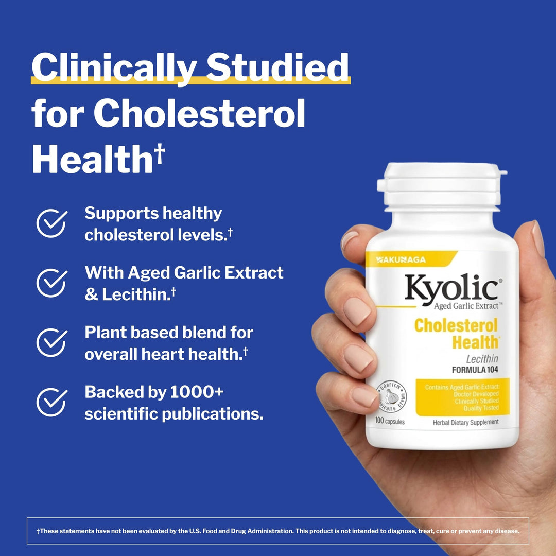 Kyolic Aged Garlic Extract Cholesterol Health Formula 104, 100 Count