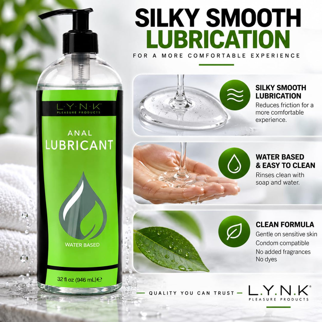 Lynk Pleasure Products Water-Based Lubricant, Unscented, 32 fl oz