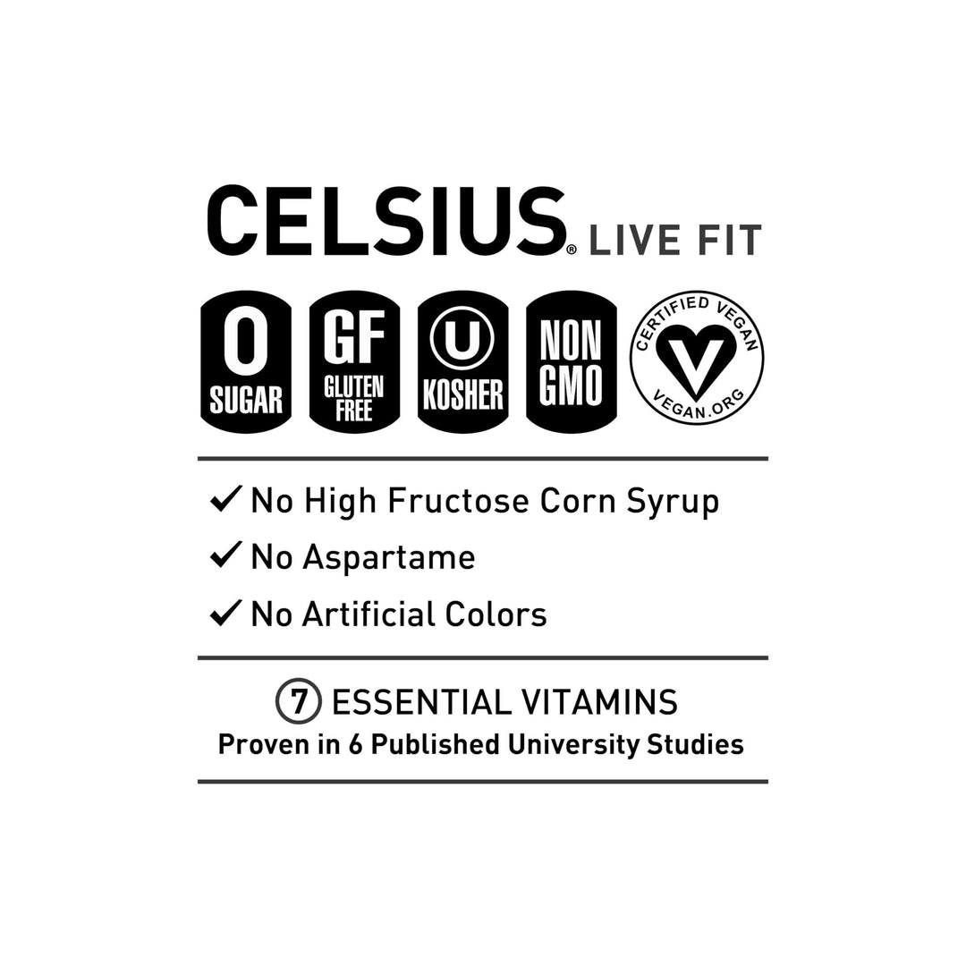 CELSIUS Retro Vibe Sparkling Sherbet Slush Sugar Free Energy Drink, 12 fl oz, Pack of 12