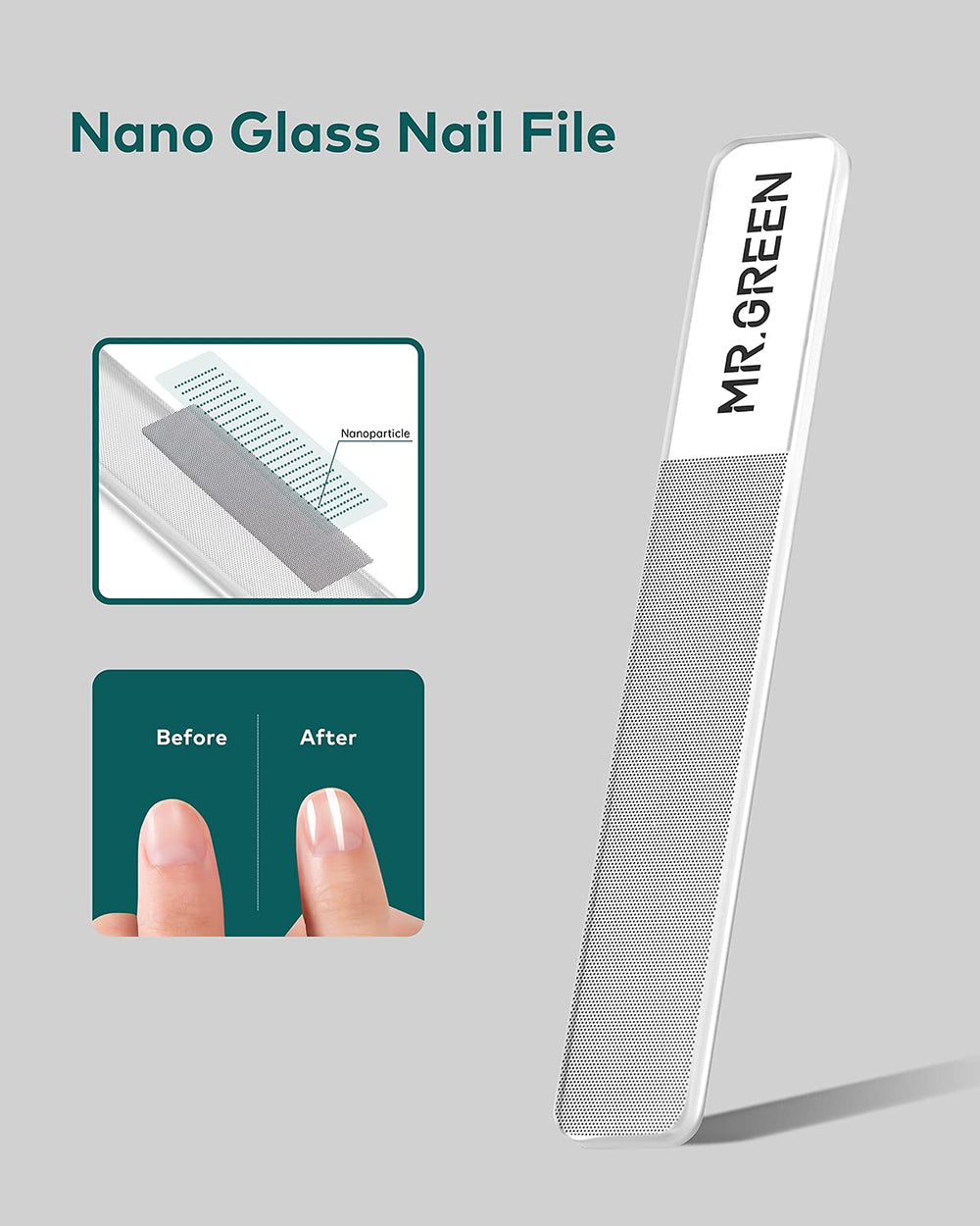 MR.GREEN Glass Nail Shiner, Nano Nail File and Buffer Polisher