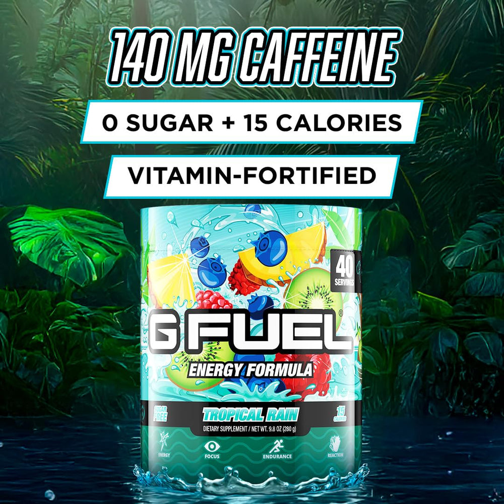 G Fuel Tropical Rain Energy Drink Powder, 9.8 oz, 40 Servings