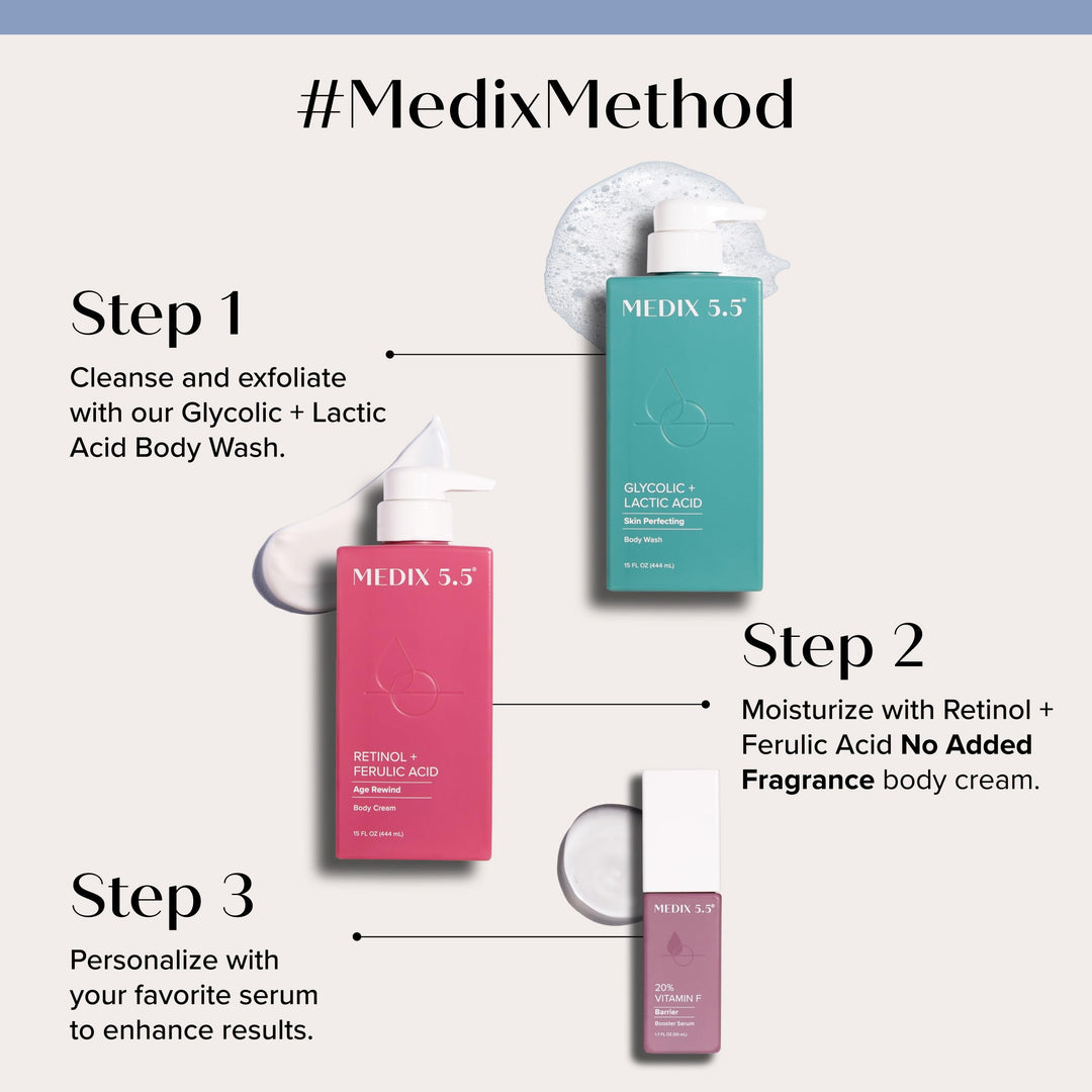 Medix 5.5 Glycolic Acid + Lactic Acid Exfoliating Body Wash Gel, 15 fl oz