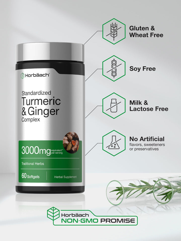 Horbäach Turmeric and Ginger Supplement, 60 Count