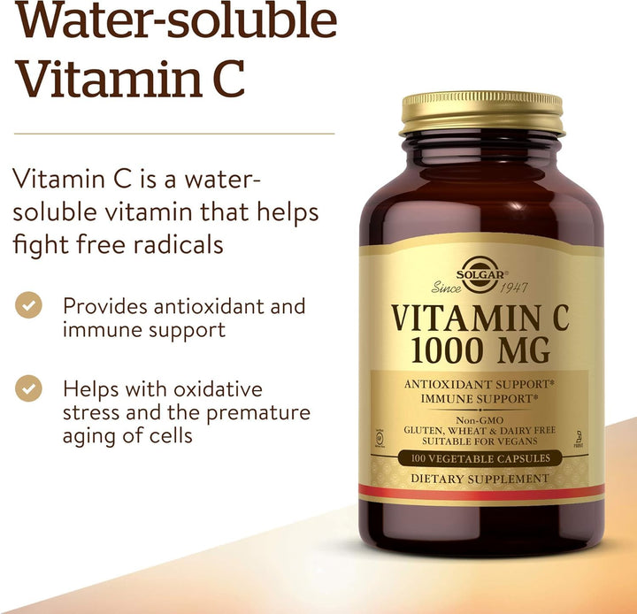 Solgar Vitamin C, 1000 mg, 100 Count
