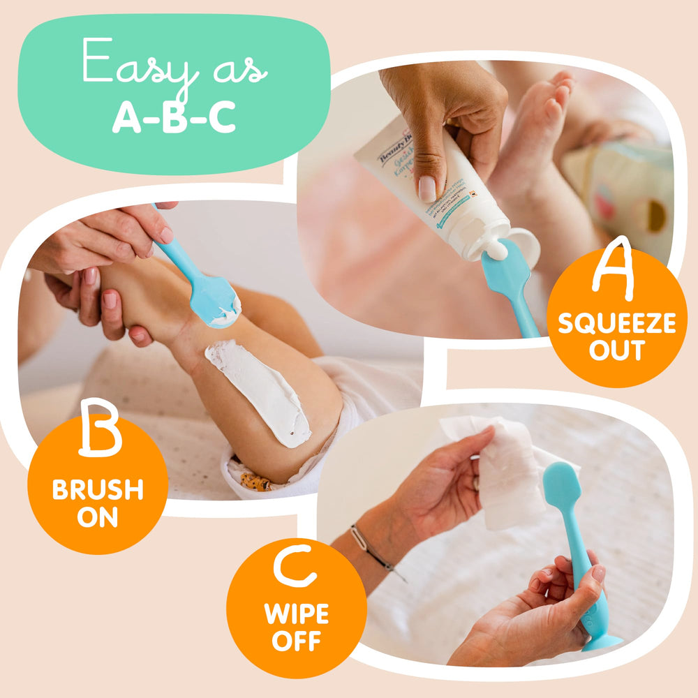 Baby Bum Brush Diaper Cream Applicator, Blue, Full Size and Gray Mini, 2 Count