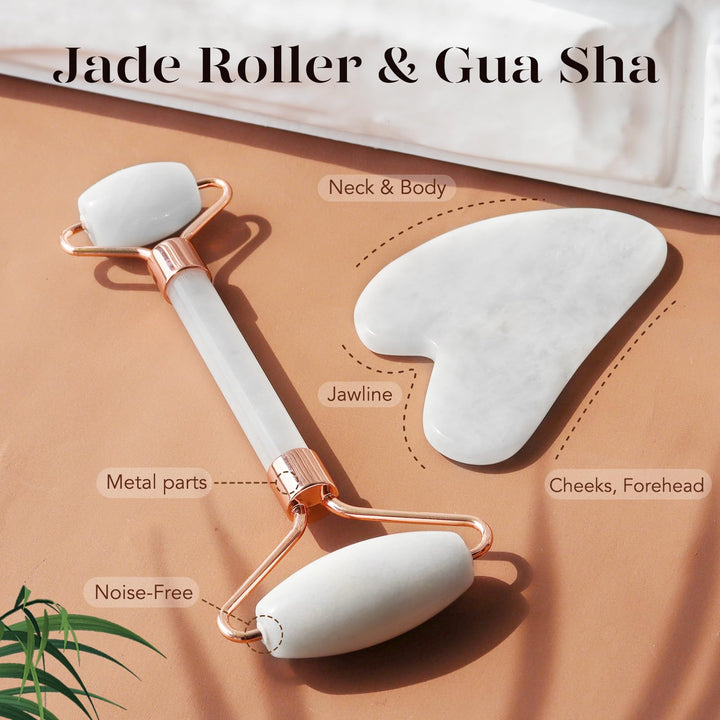 BAIMEI IcyMe Jade Roller and Gua Sha Facial Tool Set