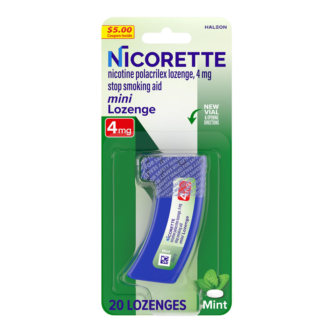 Nicorette Mini Nicotine Lozenges, Mint, 4 mg, 20 Count