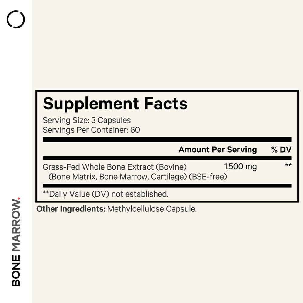 Codeage Grass-Fed Bone Marrow Supplement, 1500 mg, 180 Count