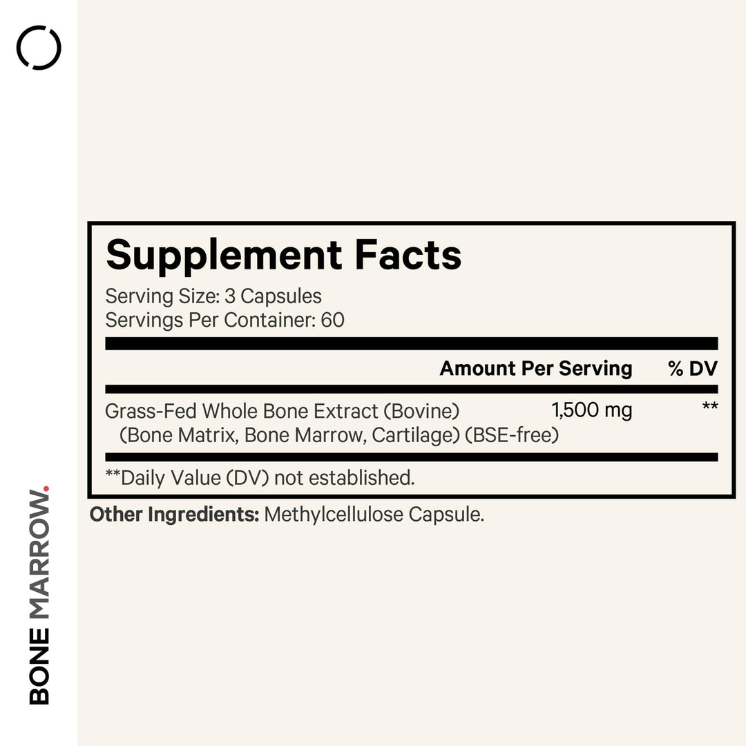 Codeage Grass-Fed Bone Marrow Supplement, 1500 mg, 180 Count