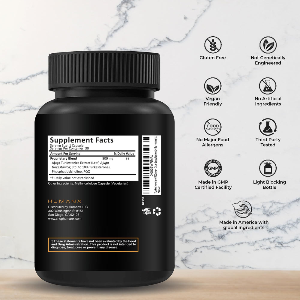 HUMANX Turkesterone+ Supplement, 800 mg