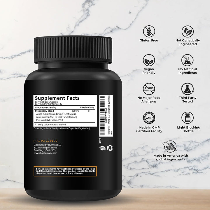 HUMANX Turkesterone+ Supplement, 800 mg